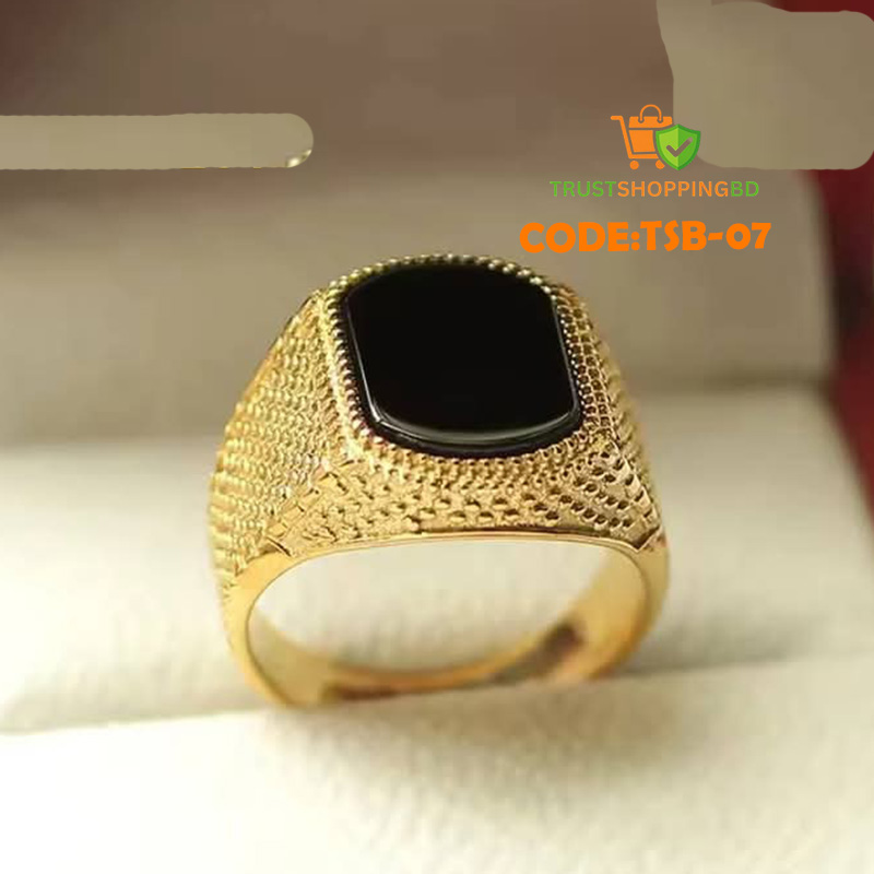 Turkish High Quality Black Stone Finger Ring ( CODE:TSB-07)