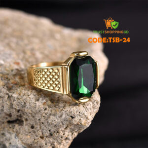 Italian Green Stone Finger Ring For Men (Code:TSB-24)