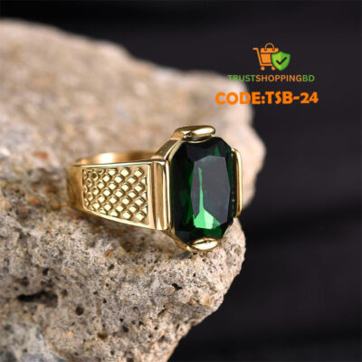 Italian Green Stone Finger Ring For Men (Code:TSB-24)