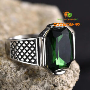 Italian Green Stone Finger Ring For Men (Code:TSB-40)