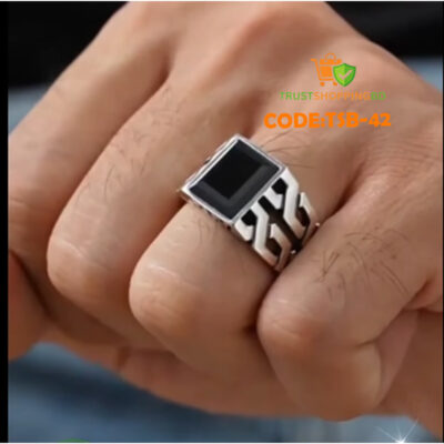 JP Italian Black Stone Finger Ring (CODE:TSB-42) - Image 3