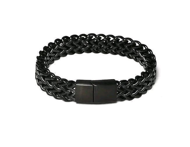 Snake Chain Men Black Color Bracelet