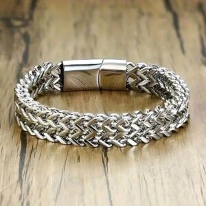 Snake Chain Men Black Color Bracelet