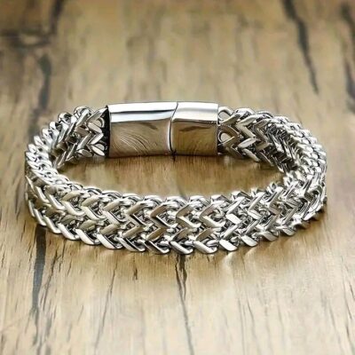 Snake Chain Men Black Color Bracelet