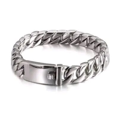 12mm Solid 316L Stainless Steel Unique Cuban Curb Link Chain Bracelets