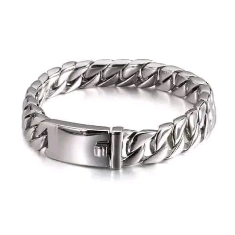 12mm Solid 316L Stainless Steel Unique Cuban Curb Link Chain Bracelets