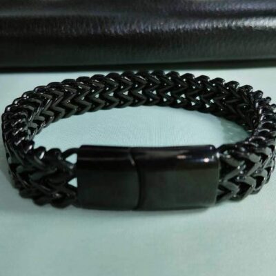 Snake Chain Men Black Color Bracelet