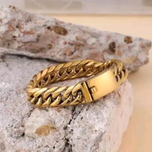 12mm Solid 316L Stainless Steel Unique Cuban Curb Link Chain Bracelets