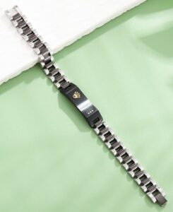Men’s Stainless Steel Crown Jubilee Chain Bracelet