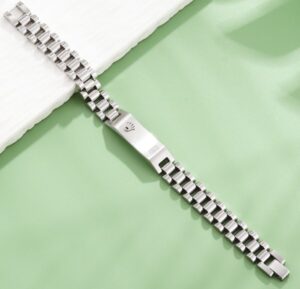 Men’s Stainless Steel Crown Jubilee Chain Bracelet