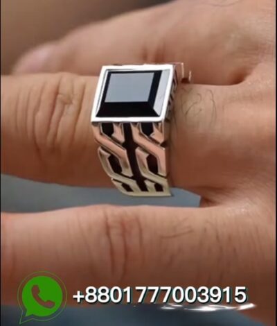 JP Italian Black Stone Finger Ring (CODE:TSB-42) - Image 2