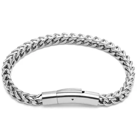 Vintage Chain Link Men Silver Bracelet