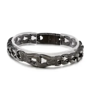 Fashion Black Plated Thick Chain Bracelet for Men