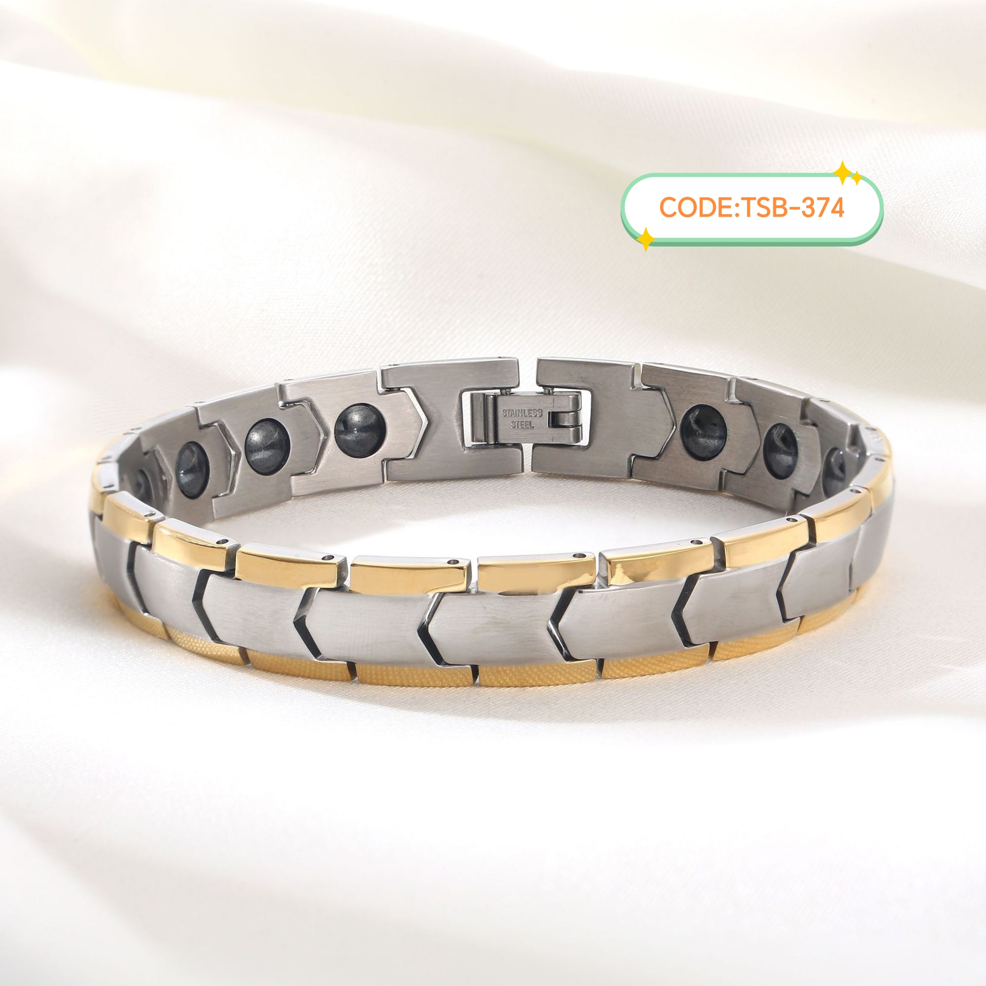 প্রিমিয়াম সেরামিক ম্যাগনেটিক হেলথ ব্রেসলেট(Code:TSB-374)
